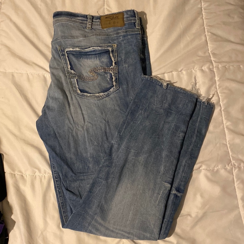 plus size silver jeans